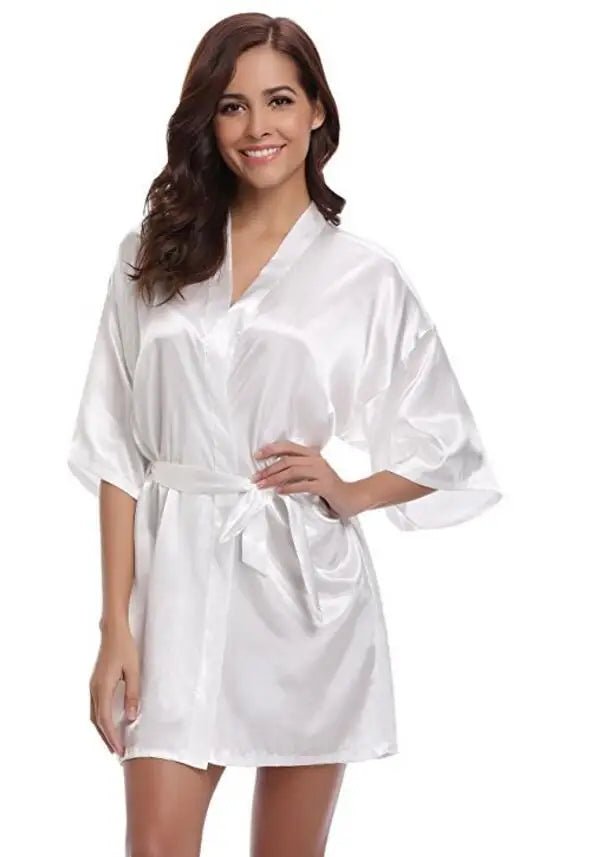 Peignoir kimono satiné femme – mariage & détente - Nuit Intime
