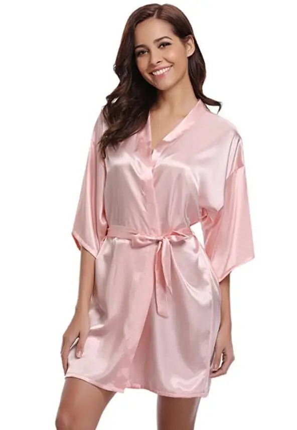 Peignoir kimono satiné femme – mariage & détente - Nuit Intime