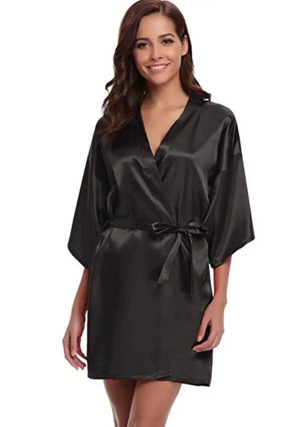 Peignoir kimono satiné femme – mariage & détente - Nuit Intime