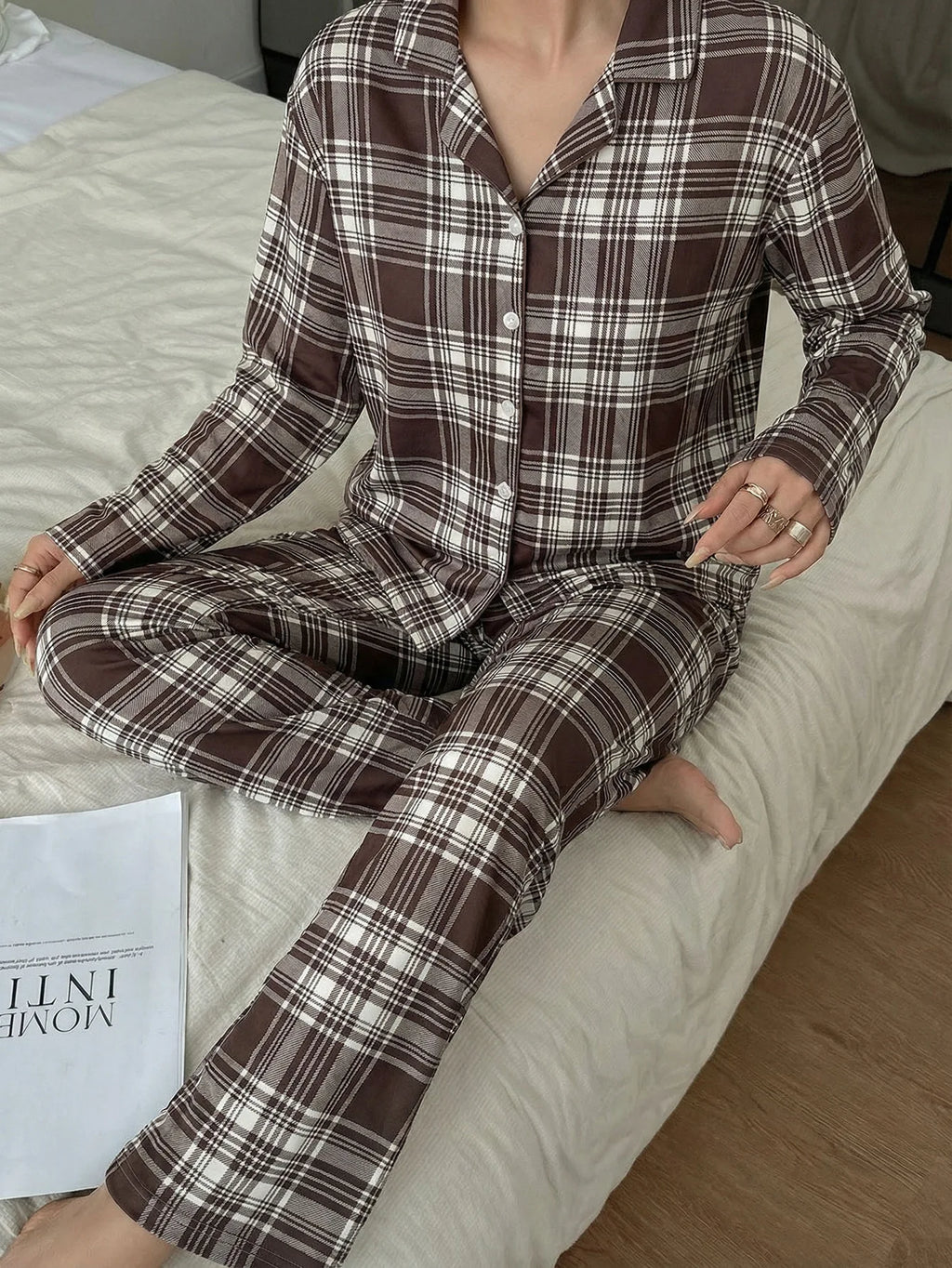 Ensemble pyjama femme à carreaux de Noël - Nuit Intime