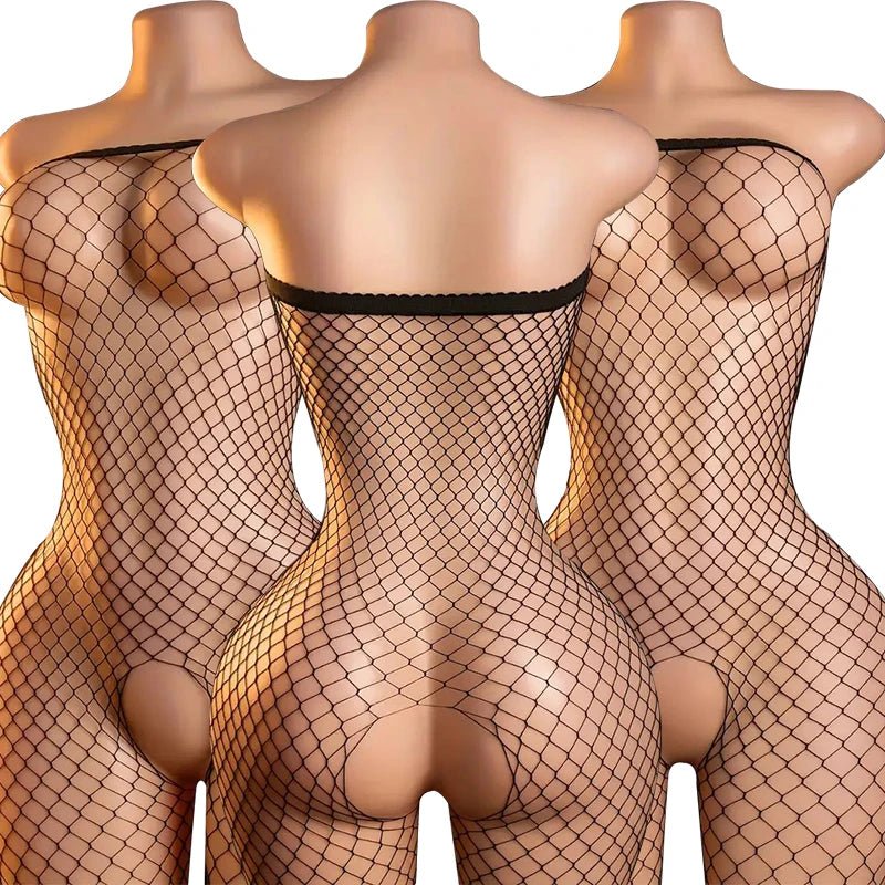Ensemble de lingerie érotique pour femme, body résille noir , entrejambe ouvert - Nuit Intime