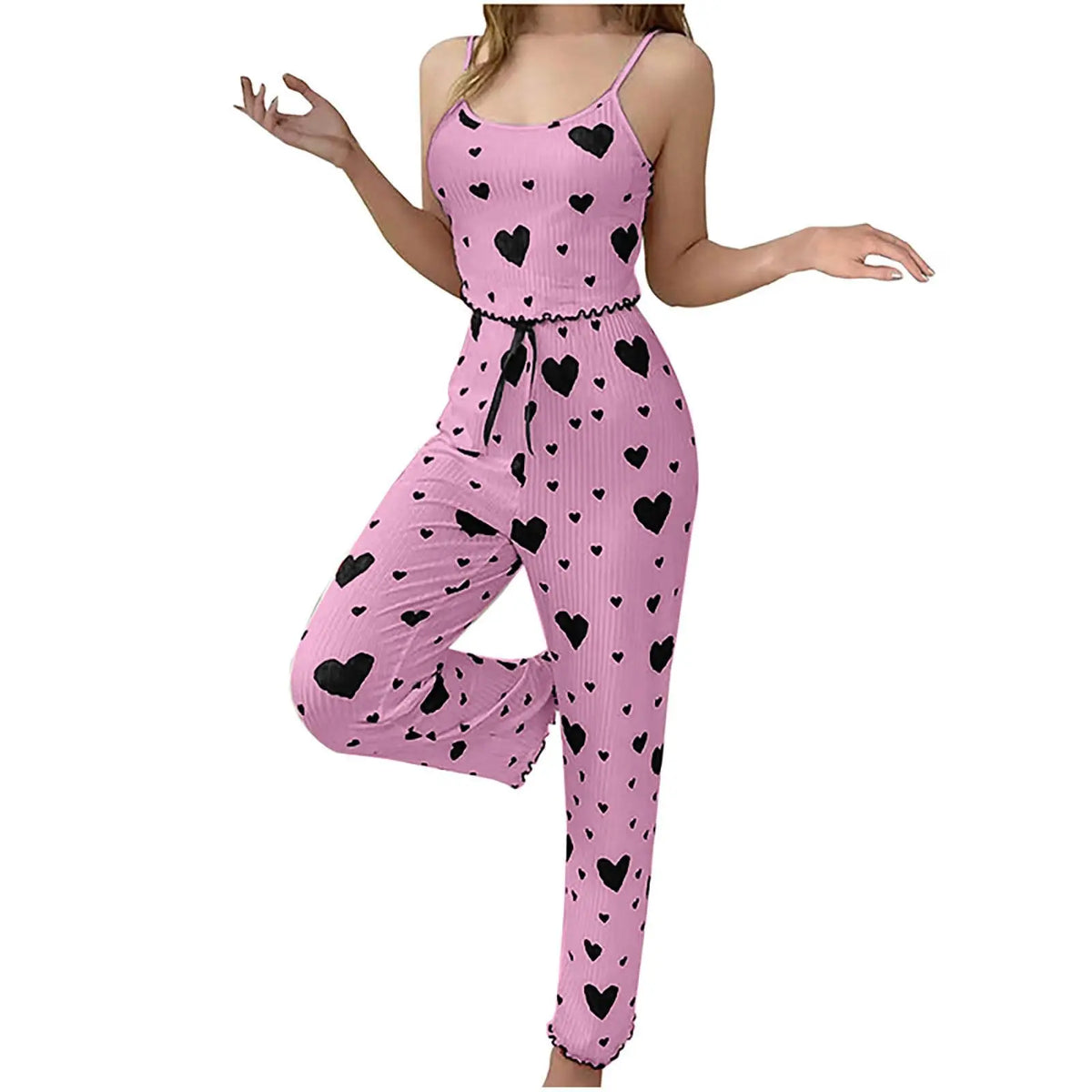 Ensemble pyjama femme 2 pièces imprimé cœur - Nuit Intime